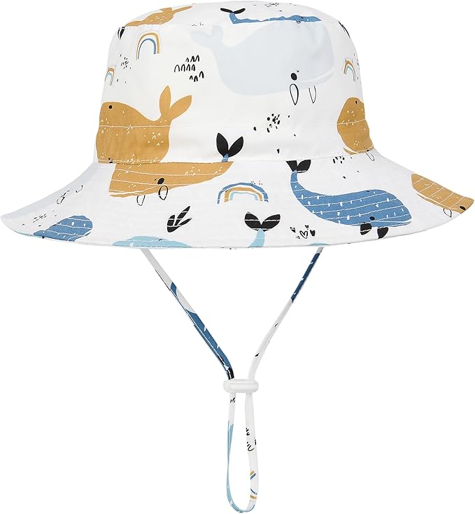Baby Sun Hat UPF 50+ Sun Protective Toddler Bucket Hat Summer Kids Beach Hats Wide Brim Outdoor Play Hat for Boys Girls