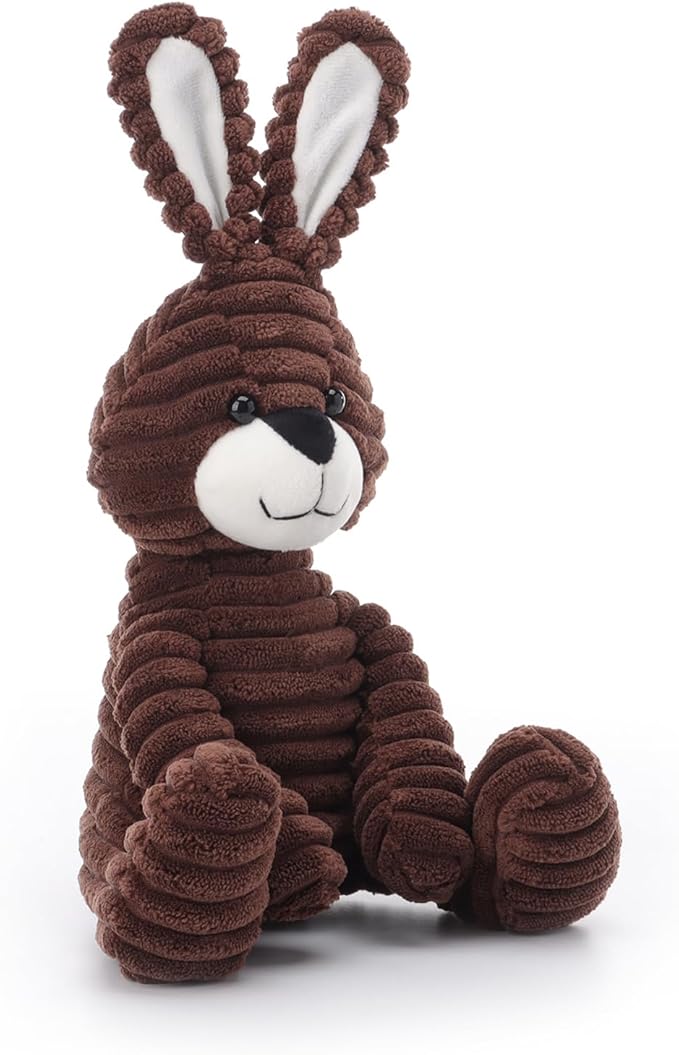Apricot Lamb Brown Corduroy Bunny Stuffed Animals for Kids, Soft Cute Plush Toys for Baby Girl and Boy, 9 Inches