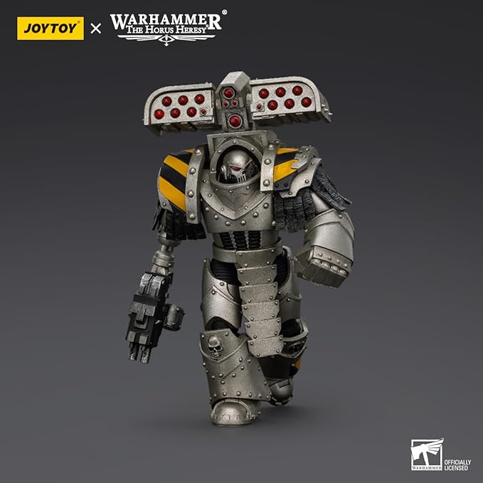 JOYTOY 1/18 Action Figures - Warhammer The Horus Heresy Iron Warriors Tyrant Siege Master Terminator with Rocket Launcher - 5‘’,Highly Posable Collectible Model Ages 15+