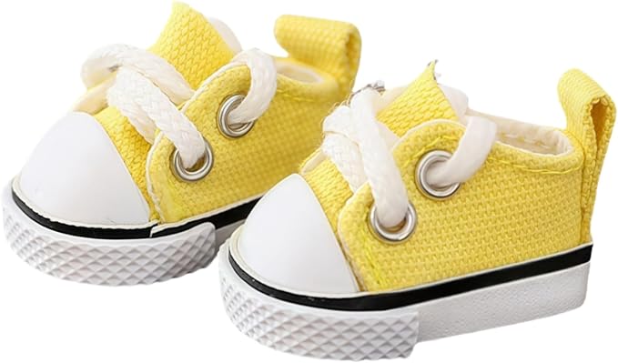 3 Pieces Doll Clothes Set Accessories, Mini Doll Canvas Sneakers Glasses Water Bottle Bag Decoration for 17cm Dolls, Mini Finger Shoes, Cute Outfit Clothing Accessory for 1st/2nd/3rd Gen Monsters Doll