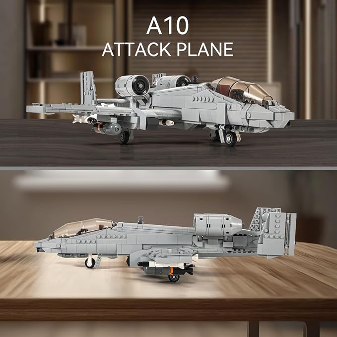 DAHONPA A10 Warthog Attack Plane Military Series Building Bricks Set (900 Pcs) Air-Force Fighter Build Blocks Toy, Gift for Adult