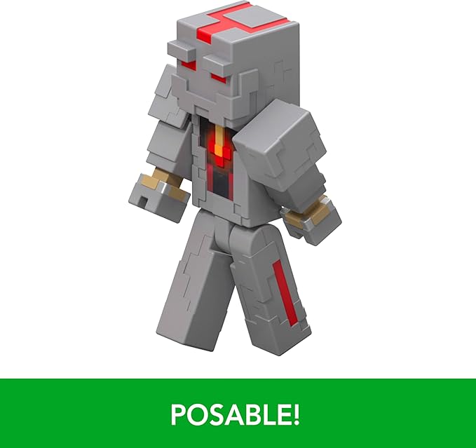 Mattel Minecraft Redstone Charged Series Action Figure & Accessories, Protector’s Firework Launcher Set with Launch Feature, 3.25-inch Scale Collectible Toy