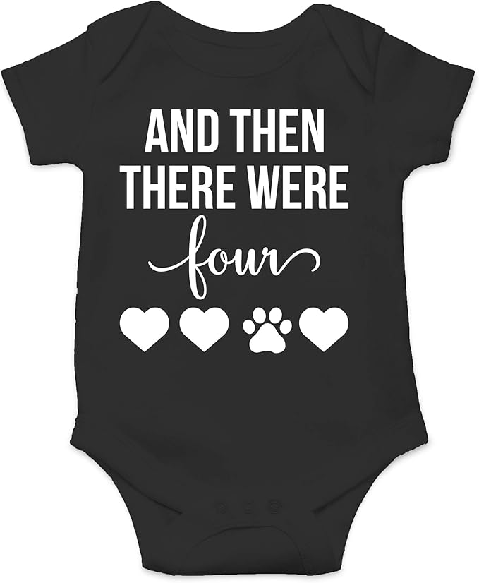 AW Fashions And Then There Were Four Baby Bodysuit Cute Newborn Boy Outfit Funny Baby Romper Girl Clothes