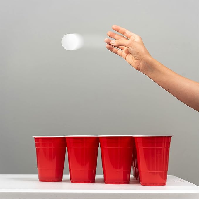 Beer Pong Set – 24 Reusable Cups & 4 Durable Pong Balls | America’s #1 Party Game, Outdoor Events & Gifts for Friends & Family