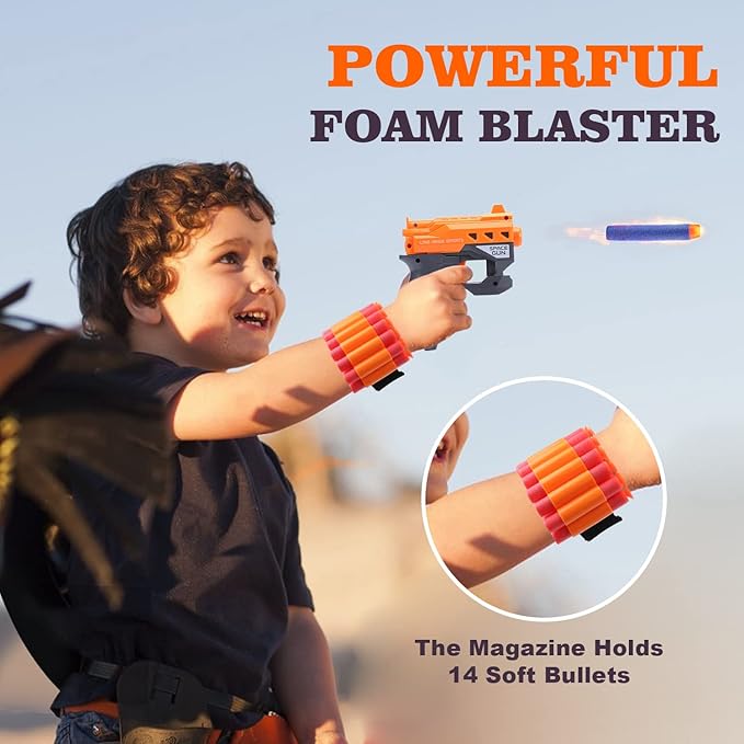 BananMelonBM Zombie Shooting Game Practice Target Toys Foam Blaster Sets，with 2 Foam Dart Blasters 40 Foam Darts，Halloween Indoor Activity Game for Kids，Compatible with Nerf Guns