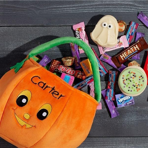 Personalization Universe Pumpkin Pal Embroidered Plush Trick or Treat Bag