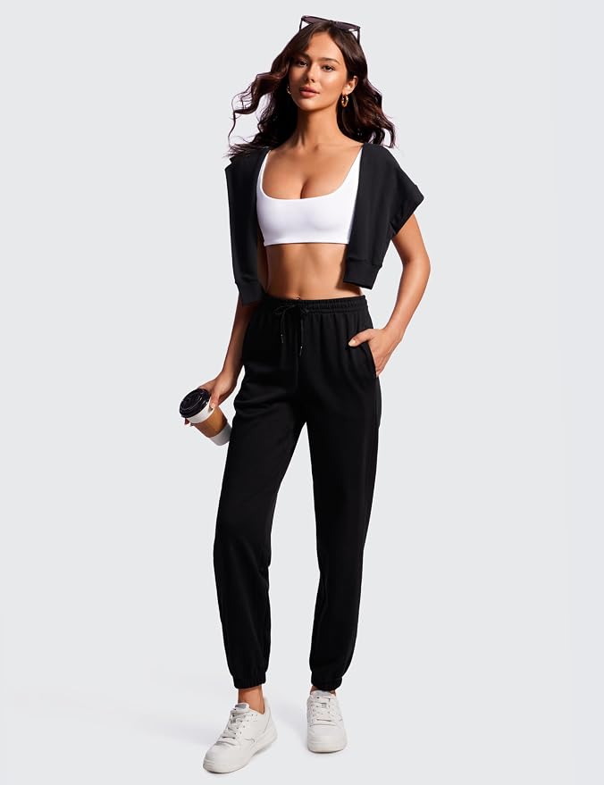 CRZ YOGA Butterluxe Square Neck Spaghetti Strap Sports Bras for Women - Low Coverage Yoga Wireless Padded Cami Crop Top