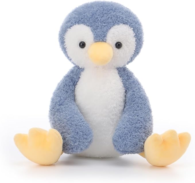 Apricot Lamb Dark Blue Velvet Penguin Stuffed Animals for Kids, Soft Cute Plush Toys for Baby Girl and Boy, 8.5 Inches
