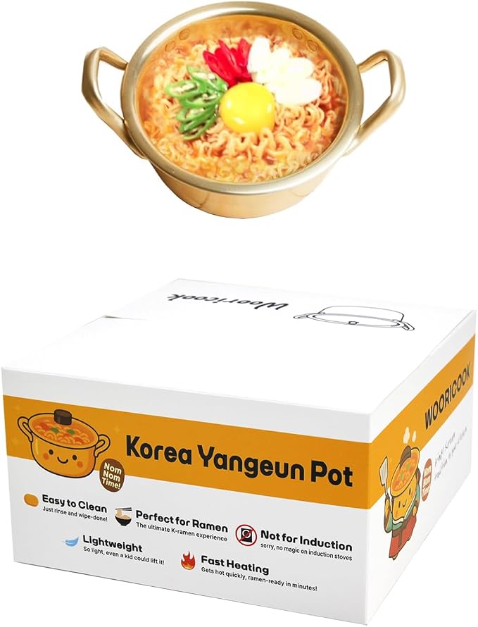 Korea noodle pot Yangeun Aluminum Noodle Pot 6.3" (16cm) | Traditional Korean Cookware for Ramen, Soup & Stew