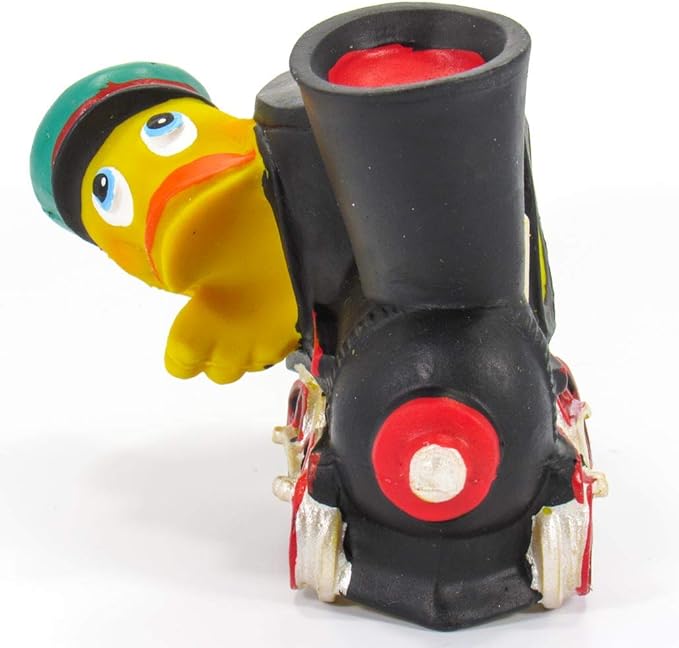 Train Conductor Rubber Duck Bath Toy | All Natural, Organic, Eco Friendly, Squeaker | Imported from Barcelona, Spain