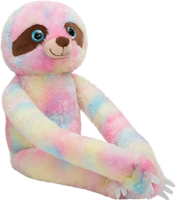 Hanging Rainbow Sloth Plush Toy Cute Stuffed Animals Gift for Kids Grandchildren Girlfriend Multi-Color 35 inch