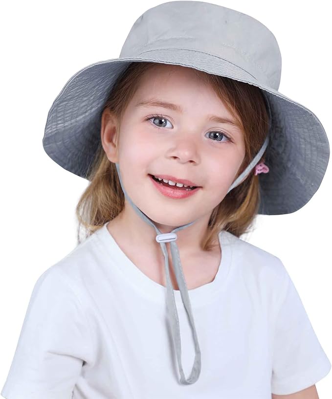 Baby Sun Hat UPF 50+ Sun Protective Toddler Bucket Hat Summer Kids Beach Hats Wide Brim Outdoor Play Hat for Boys Girls