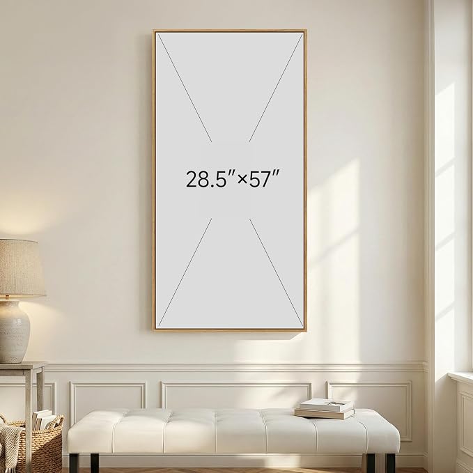 Large Framed Neutral Abstract Wall Art, Beige Minimalist Vertical Canvas Prints Paintings Artwork for Walls, Modern Wabi-Sabi Pictures Wall Decor for Hallway Living Room Bedroom Dining Room, 30x60 In