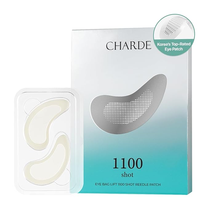 CHARDE Under Eye Patches for Puffiness & Eye Bags – Dissolving Microneedle Eye Patch with Micropoints, Bakuchiol, Hyaluronic Acid & Niacinamide – Korean Skincare Eye Mask for Dark Circles (8 Pairs)
