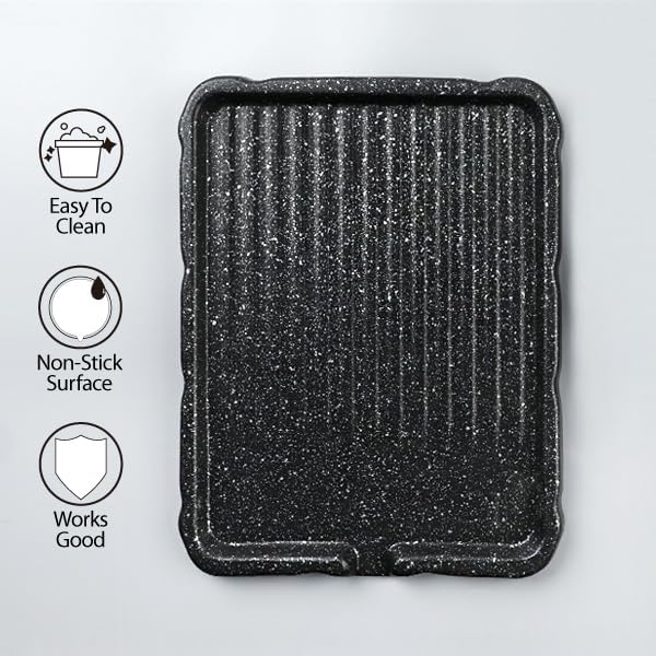 Stovetop Korean BBQ Grill Pan 14.5" Cast Aluminum Nonstick Coating, indoor for gas stove, Portable Outdoor Camping BBQ, Made in Korea, PFOA Free