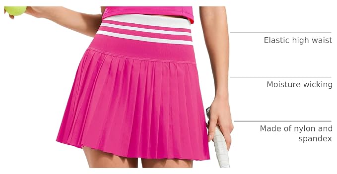 Two Piece Tennis Skirt Set for Women High Waisted Pleated Athletic Golf Skirt Sets Women 2 Piece Outfits with Pockets