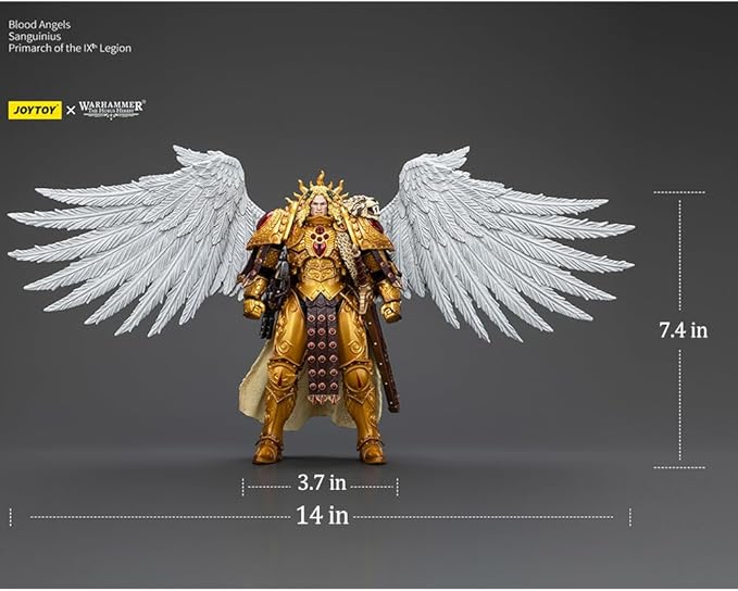 JOYTOY Warhammer The Horus Heresy Blood Angels Sanguinius Primarch of The IXth Legion 1:18 Scale Action Figure Mecha Joy Toy Collection Model 7.4in