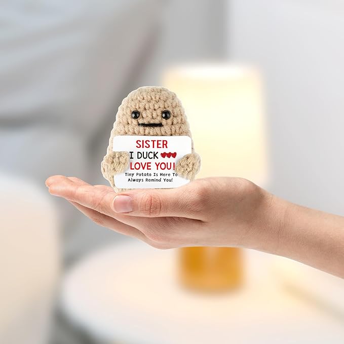 Sister Birthday Gifts Positive Potato Inspirational Gifts for Women Christmas Stocking Stuffers (I Duck Love Sister)