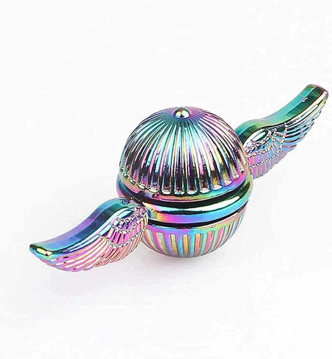 Rainbow Fidget Sphere Spinner Metal for Kids Adults, EDC Desk Toy Wings Finger Hand Spinner Spinning Toys Christmas Birthday Gifts for Boys Girls Stress Relief Anti-Anxiety Novelty Prize