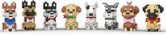 SEMKY Micro Mini Blocks Dog Series Pets Dog 8 in 1 Animal Model Set,(1616Pieces) -Building and Pet Toys Gifts for Kid and Adult