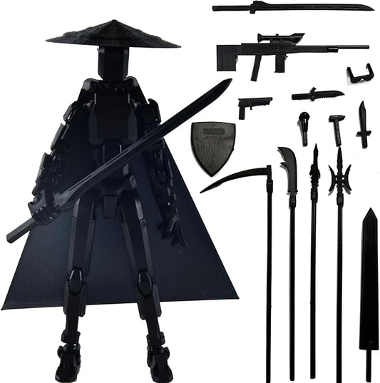 Already Assembled T13 Action Figure Accessories,Dummy 13 T13 Multi-Jointed Movable,for Collectors Desktop Decorations t-13 Movability 3D Printed Toys (Black)