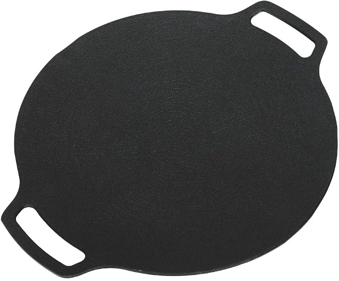 Korean Grill Pan,10 inch Round BBQ Nonstick Griddle Plate,Aluminum Alloy Gas Stove Pan with Double Handles for Cooking,Outdoor Camping(29cm)