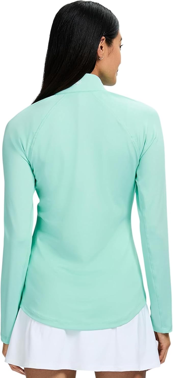 Izod Women's 1/4 Zip Pullover Performance Stretch Long Sleeve Golf Running