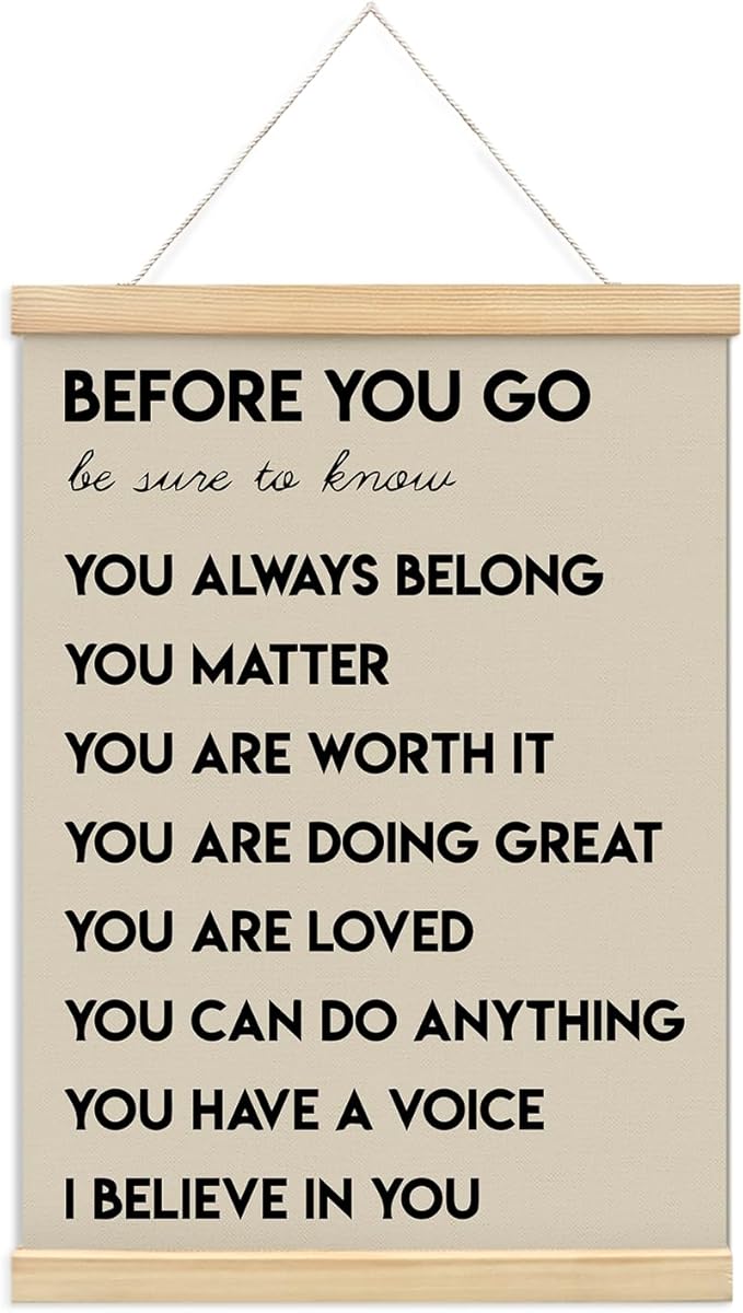 Positive Affirmations Inspirational Classroom Nursery Wall Art Decor, 12x16 | Mental Health Therapist Calming Teacher Nurse Wall Art for Office,Door Decor for Office Classroom Kids Teen Room,Wood Posters
