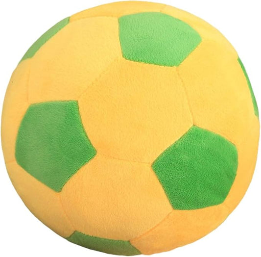 Plush Soccer Balls - Fluffy Stuffed Toy Soccer Ball Plush Pillow Soft Durable Stuff Soccerball Gift for Kids Boy Baby (Green -Yellow,7.8inch/20cm)
