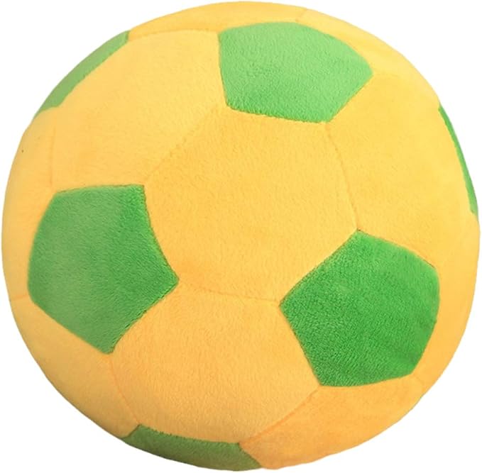 Plush Soccer Balls - Fluffy Stuffed Toy Soccer Ball Plush Pillow Soft Durable Stuff Soccerball Gift for Kids Boy Baby (Green -Yellow,17.7inch/45cm)