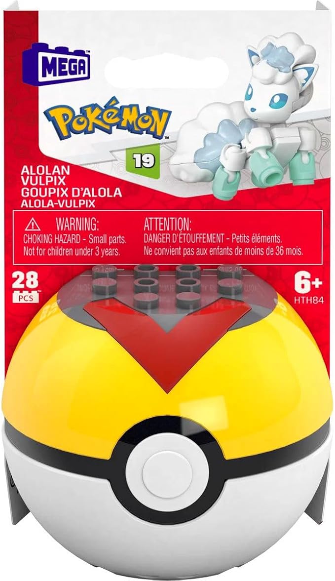 MEGA Pokémon Poké Ball Building Set, Series 19, 6 Figures Including Mudkip, Alolan Meowth, Torchic, Alolan Rattata, Treecko, and Alolan Vulpix FPM00-963K