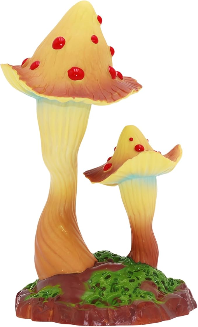 Gemini&Genius Mushroom Figurine, Plant Action Figure Toys for Kids, Hand-Painted Mushroom Figure Plants as Home/Office/Garden Decor