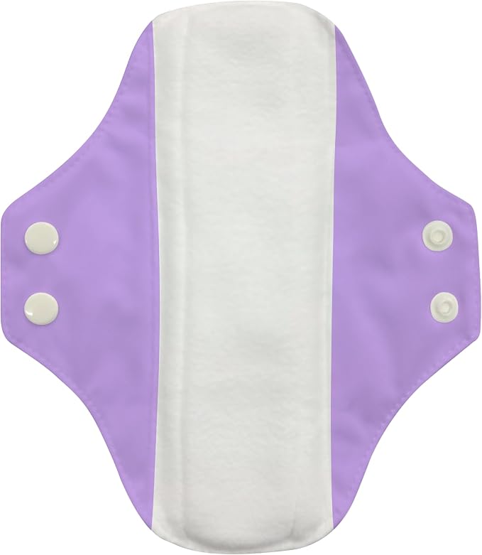 Charlie Banana - Reusable Feminine Pads Liner 3 Pack with Pouch | Washable Menstrual Pads for Light Absorbency | Lavender