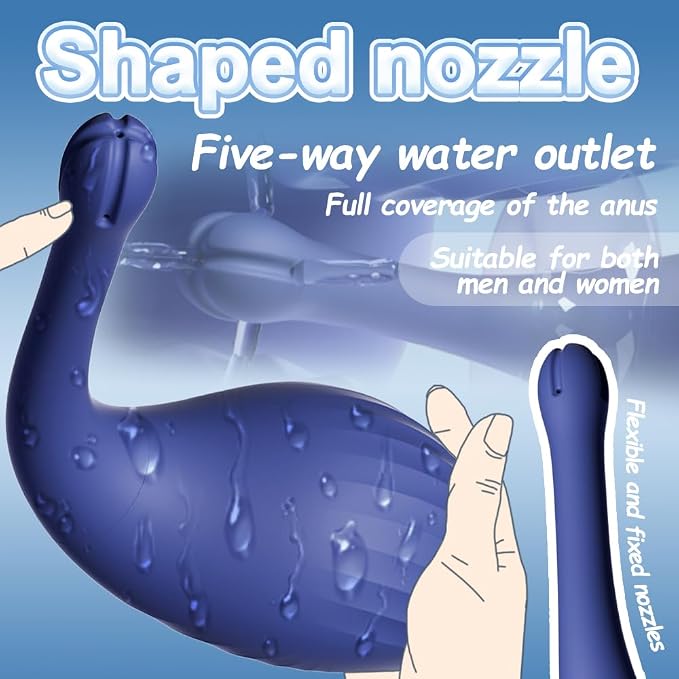 Enemas Anal Douches for Men Women Couples, Anti Backflow Enema Bulb with Shapeable Silicone Tube with 5 Water Outlets, Reusable Colon Cleanse Feminine Care Shower Enema Douche for Male Female