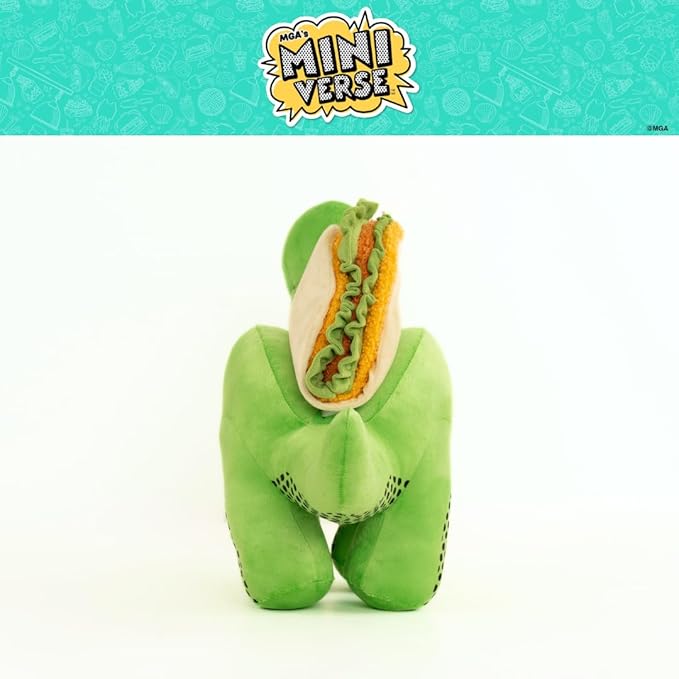 Franco Collectibles Miniverse Food Taco Shell Dinosaur Bedding Super Soft Cozy Detachable Cuddle Pillow, (Officially Licensed Product)