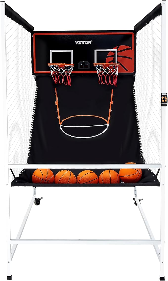 VEVOR Basketball Arcade Game Indoor, 2 Player Indoor Basketball Game, Home Dual Sport with 8 Game Modes, Electronic Scoreboard, and Inflation Pump,Adults