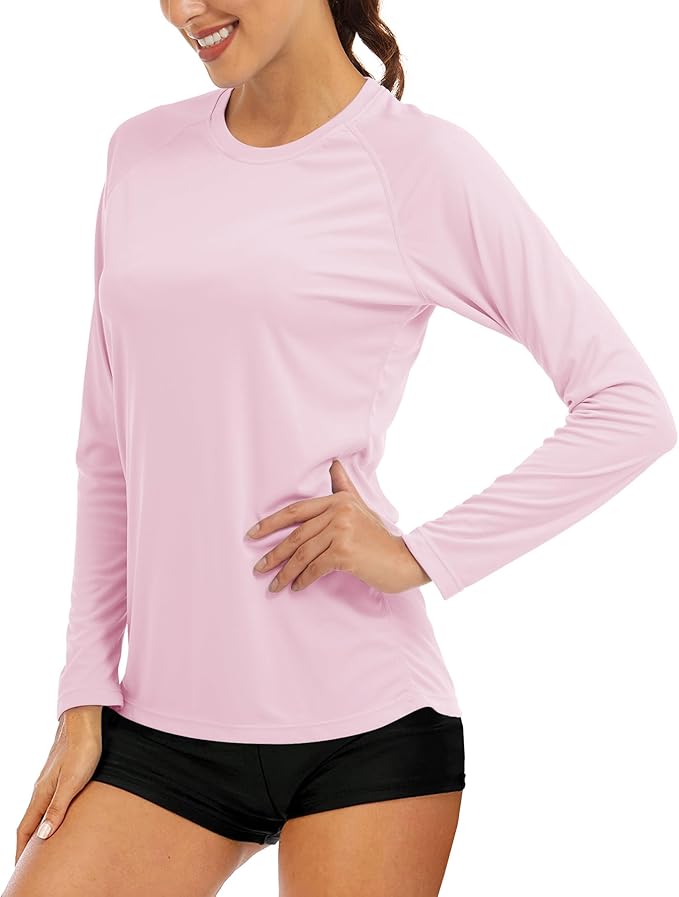 MAGCOMSEN Women's Long Sleeve Shirts UPF 50+ Sun Protection Shirts for Hiking Fishing Workout Rash Guard