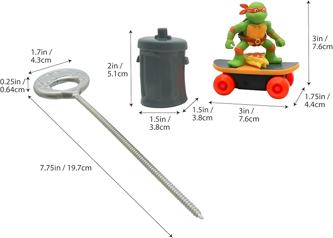Teenage Mutant Ninja Turtles Switch Kick Skaters Pack of 4 - Gyro Self-Stabilizing Rip-Cord Powered Skateboard Toy – Gift, Stock Stuffer for Ages 3+