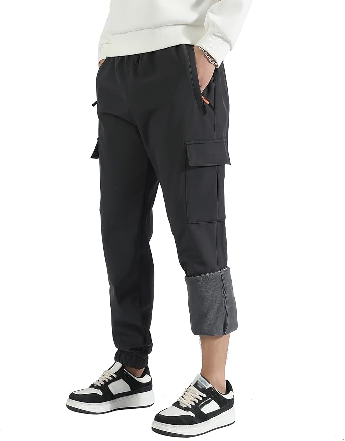 Boys Girls Snow Pants Waterproof Fleece Lined Ski Pants Kids Winter Hiking Pants