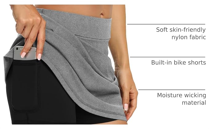 LouKeith Tennis Skirts for Women Golf Athletic Activewear Skorts Mini Summer Workout Running Shorts with Pockets