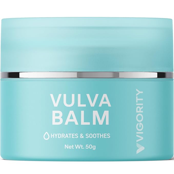 Vigority Vulva Balm for Women – Daily External Moisturizing Balm with Beeswax, Shea Butter, Emu Oil & CoQ10 – Estrogen Free, Hormone Free, Fragrance Free