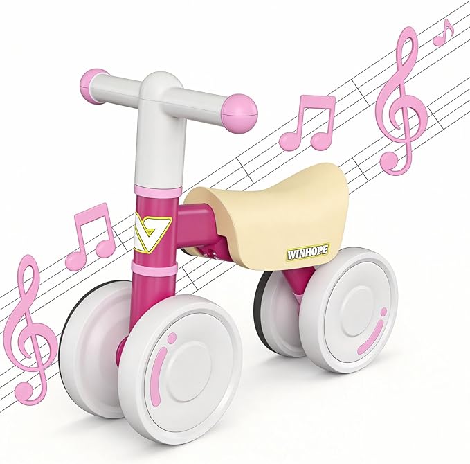 WinHope Baby Balance Bike for 1 Year Old Boys Girls,12-36 Month Toddler Balance Bike with 4 Wheels,Toddler First Bike,Girls First Birthday Gifts