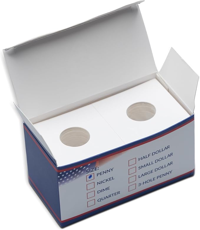 1000 Dime 2x2 Cardboard Coin Flips with Mylar Windows Archival Safe