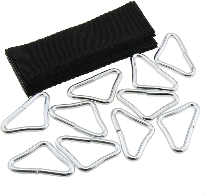 10PCS Trampoline Accessories Trampoline Triangle Buckle Trampoline Mat Parts Replacement Repair Supplies, Black