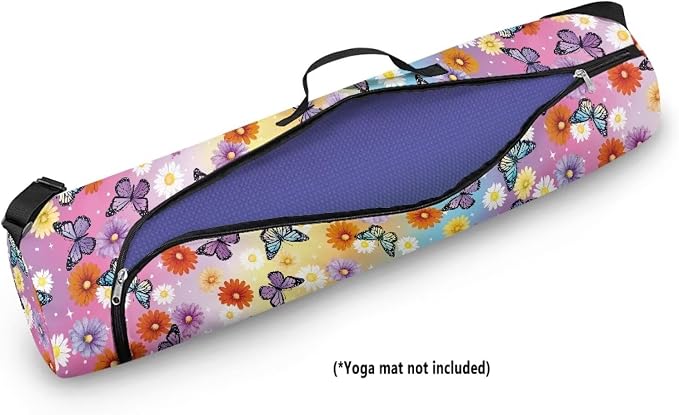Yoga Mat Bag with Adjustable Shoulder Strap and Handle Zipper, 30in Wide x 6.3in Diameter for Yoga Mat Storage