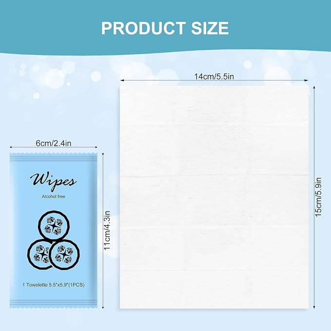 Individual Hand Wipes Wet Wipes Travel Size,Wet Wipes Individually Wrapped | 200PCS Bulk Cleansing Travel Size Wipes for Wedding Travel Restaurant Barbecue(Cucumber,Coconut,Peach,Unscented)