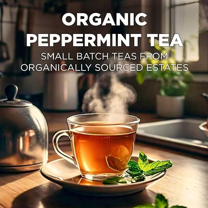 Maud's Organic Peppermint Tea Pods, 48 ct, Single Serve Pods – 100% Gourmet Blended Tea Leaves, Compatible with Keurig K Cups Maker