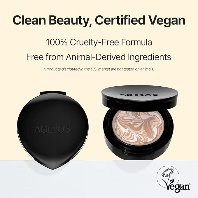 [MINI SIZE] AGE20'S Signature Essence Pact | 15C | Vegan Korean Cushion Foundation | Pack of 1 | Cream Foundation, Dewy & Glow Finish, Natural Coverage, SPF 50+ | 0.14 oz
