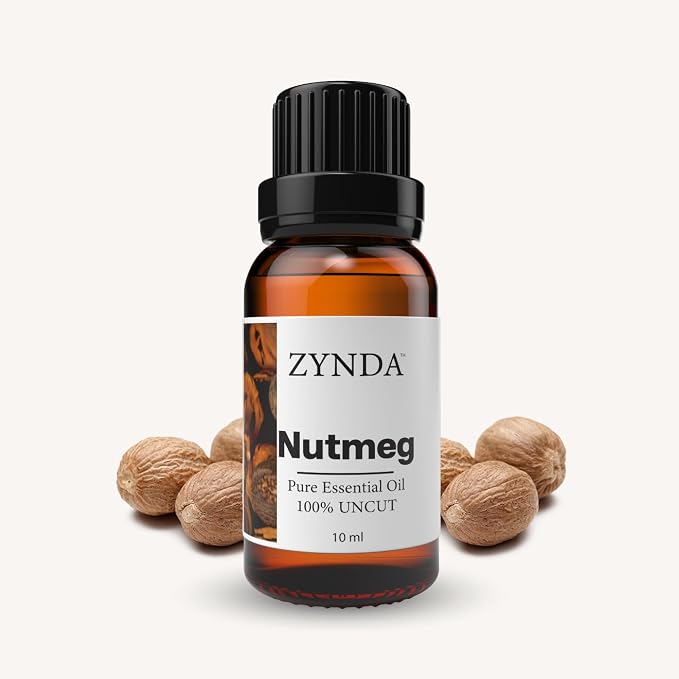 Nutmeg Essential Oil – 100% Pure & Natural Aromatherapy Oils | Warm & Spicy Comforting Body Oils | Organic Nutmeg Oil for Massage, Relaxation & Invigorating Wellness – 10ml