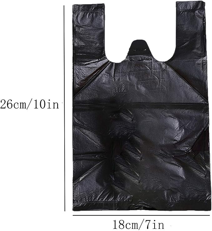 Greeney Sanitary Napkin Disposal Bags, 300 Pcs Small Black Plastic Trash Bags with Handles for Feminine Tampons Hygiene Products Disposal